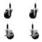 Service Caster 3.5'' SS Phenolic Wheel Swivel 1'' Expand Stem Caster Set 2 Brakes, 4PK SCC-SSEX20S3514-PHS-2-TLB-2-1 - alternate 1